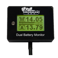 Ironman 4x4 12V Digital Battery Monitor IDBM001 – Dual / Single Battery Display with Auto-Dim & Voltage Alerts