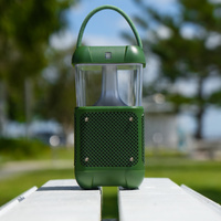 Camping Lantern with Bluetooth Speaker GREEN – Portable 20W TWS Sound, Rechargeable Type-C, USB/TF Playback, Dual-Purpose Outdoor Light