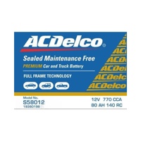 ACDelco S58012 12V Sealed Maintenance‑Free Battery – 770 CCA 80 Ah